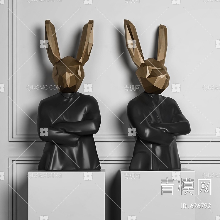 抽象兔子先生摆件3D模型下载【ID:696792】