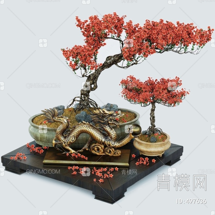 植物盆栽3D模型下载【ID:497636】