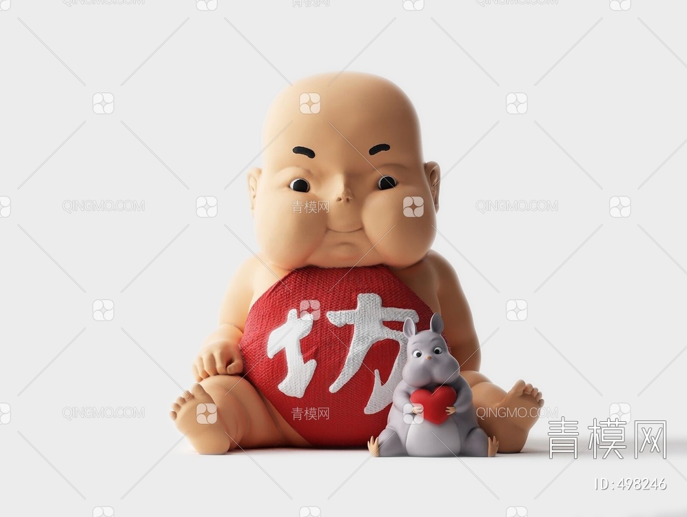 大头娃娃玩具3D模型下载【ID:498246】