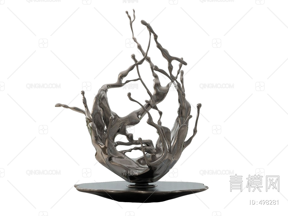 水滴雕塑3D模型下载【ID:498281】