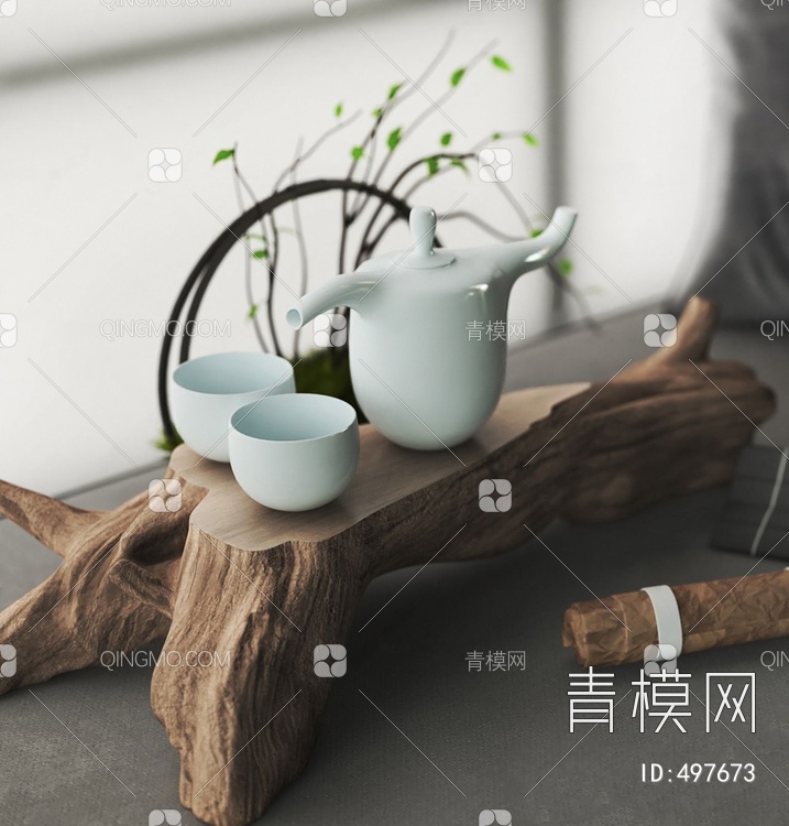 茶台茶具3D模型下载【ID:497673】
