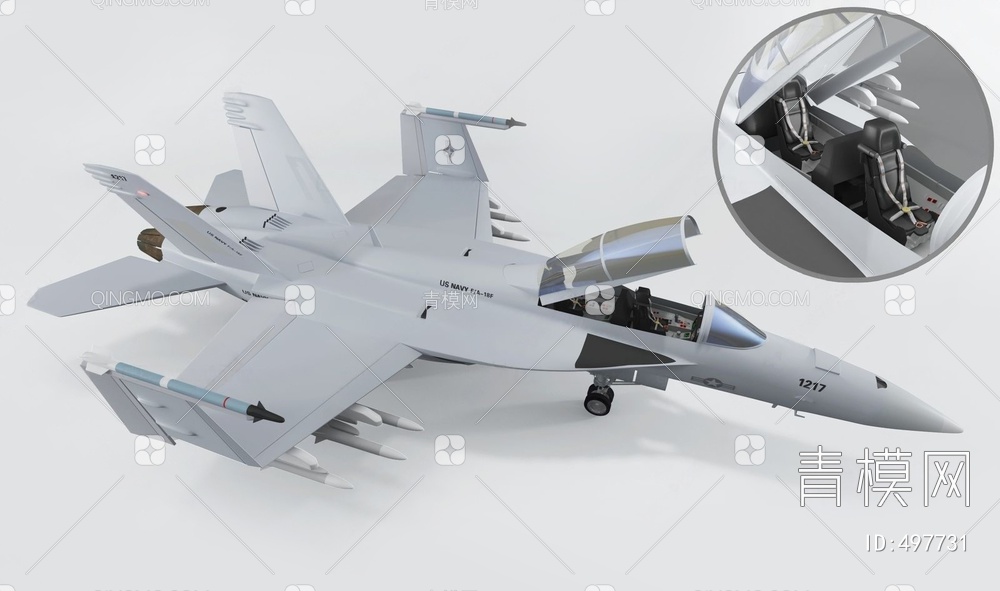 F18战斗机 飞机3D模型下载【ID:497731】