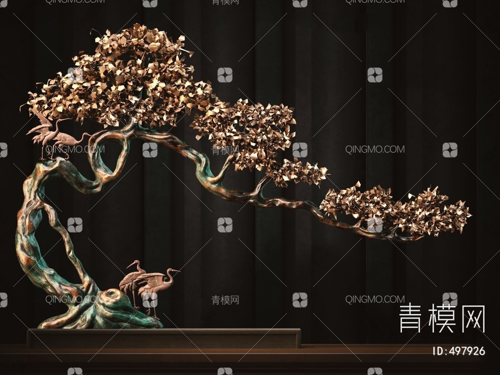 铜松树摆件3D模型下载【ID:497926】
