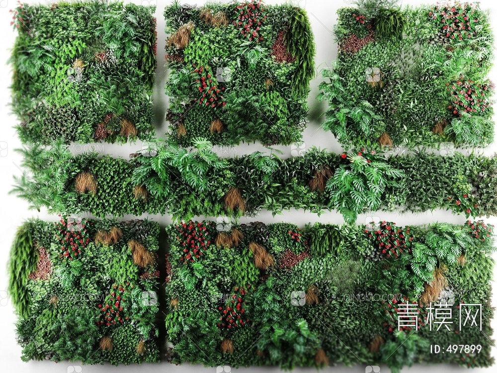 植物墙3D模型下载【ID:497899】