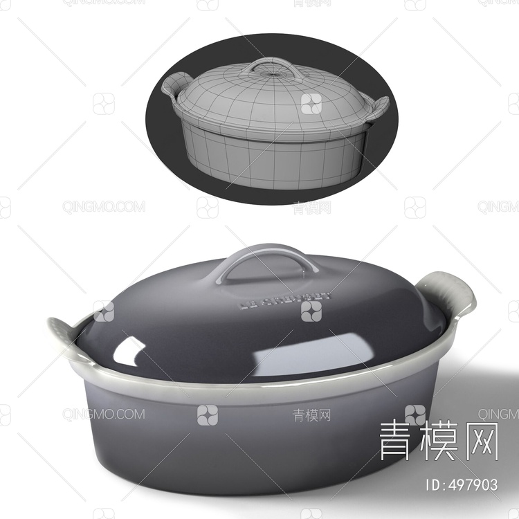 厨房用品砂锅3D模型下载【ID:497903】