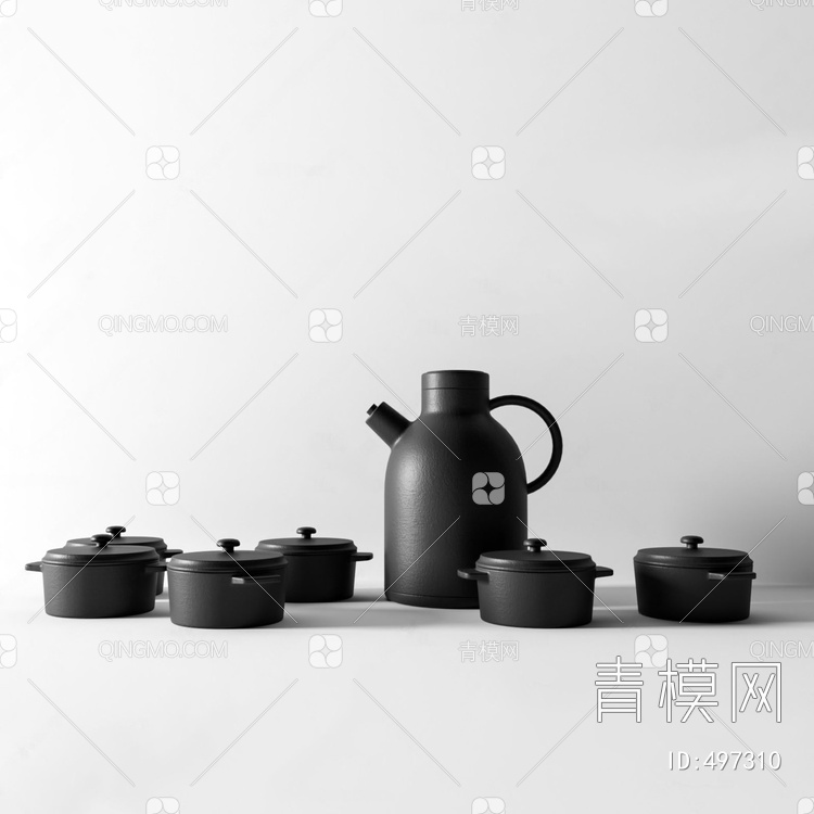 禅意茶具3D模型下载【ID:497310】