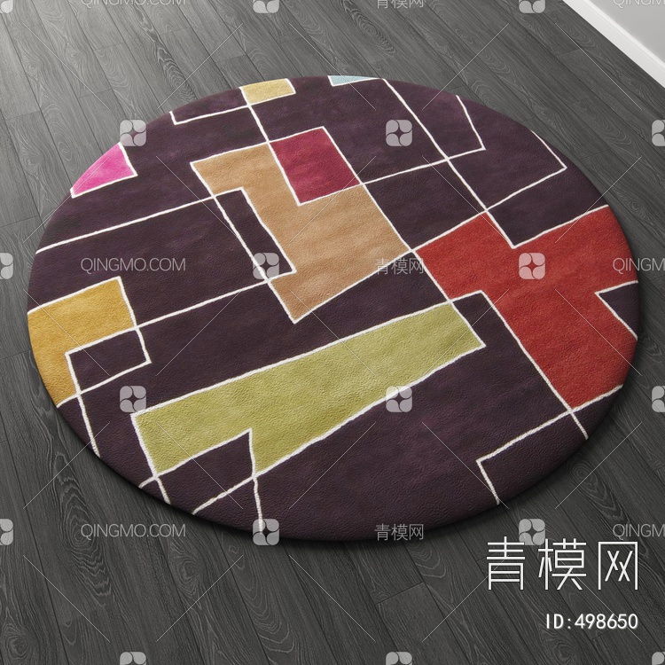 圆形地毯vary材质下载【ID:498650】