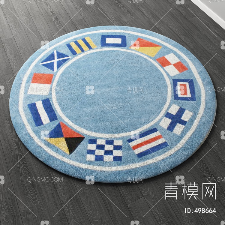 圆形地毯vary材质下载【ID:498664】