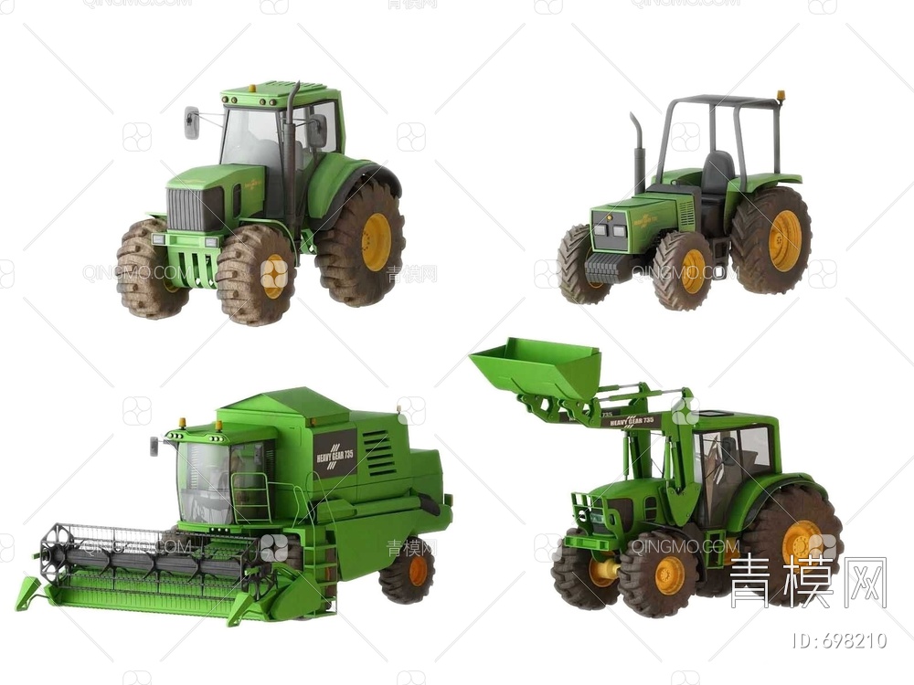 农用机械车组合3D模型下载【ID:698210】