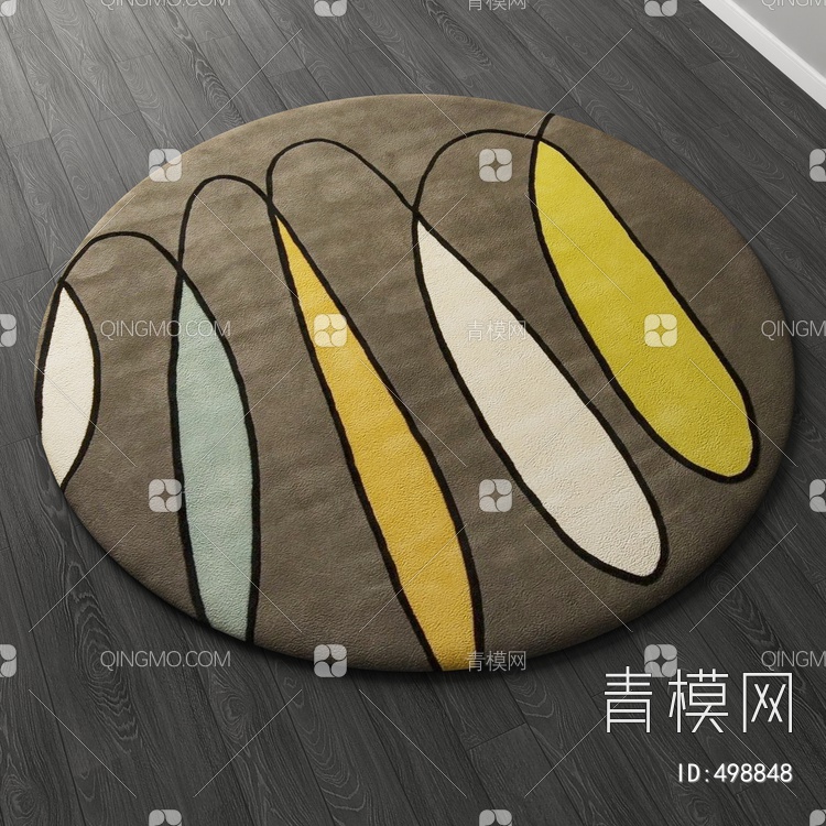 圆形地毯vary材质下载【ID:498848】