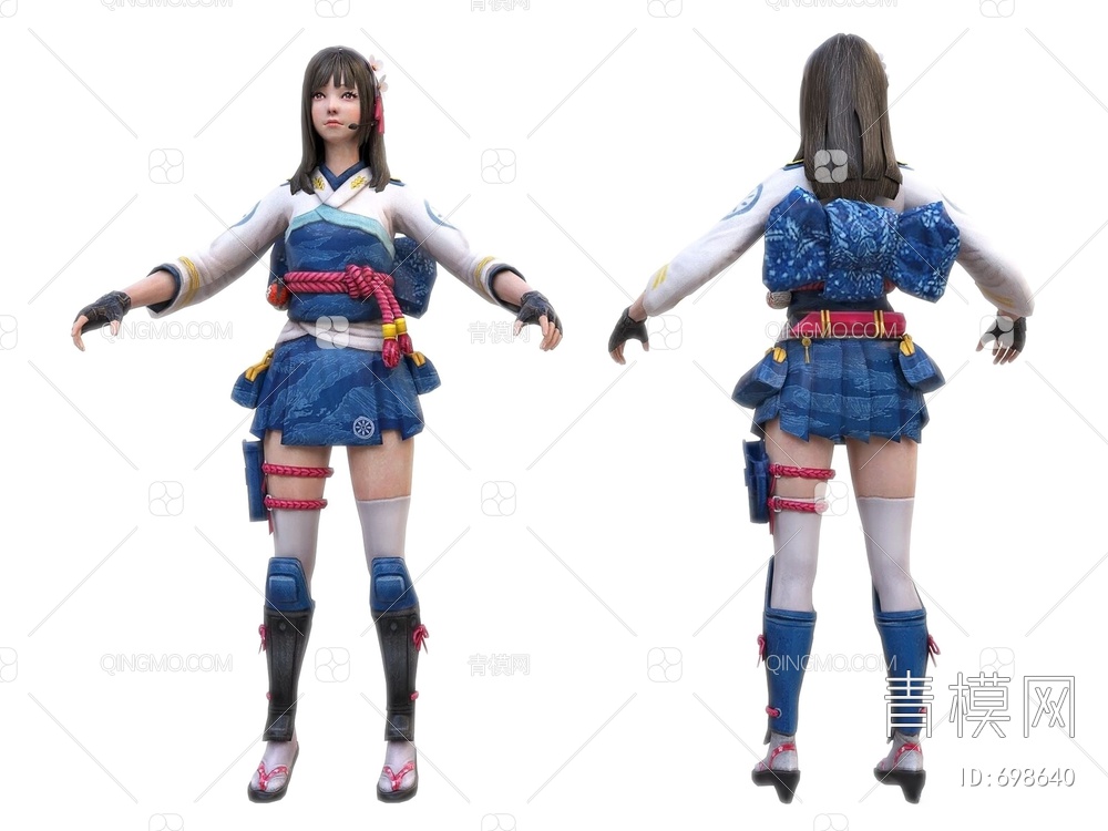 日本古装女孩3D模型下载【ID:698640】