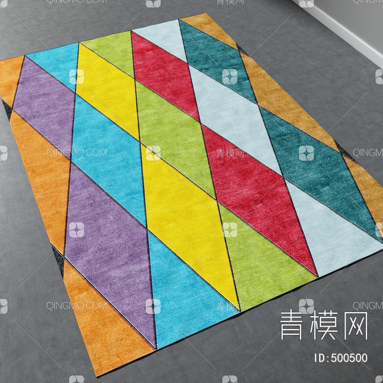 方形地毯vary材质下载【ID:500500】
