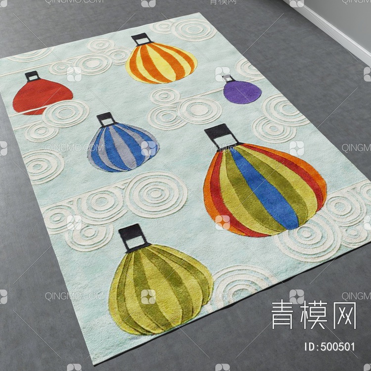 方形地毯vary材质下载【ID:500501】