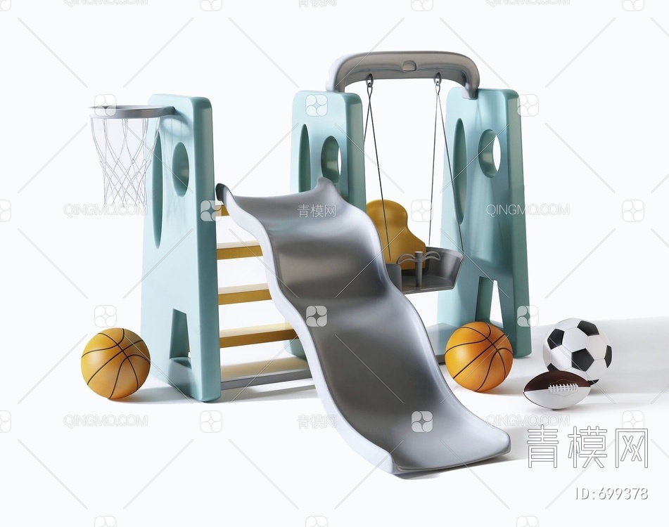 儿童玩具滑滑梯3D模型下载【ID:699378】