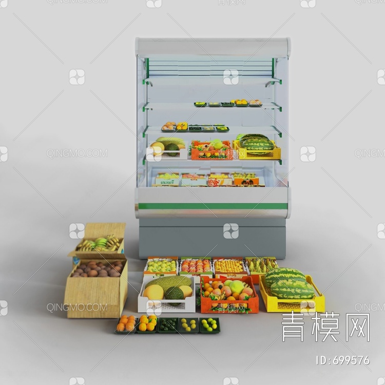 水果超市货架3D模型下载【ID:699576】