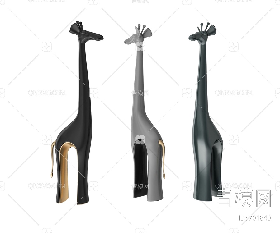 长颈鹿雕塑摆件3D模型下载【ID:701840】