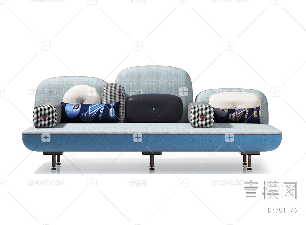 多人沙发 意大利 MOROSO 沙发组合3D模型下载【ID:701176】