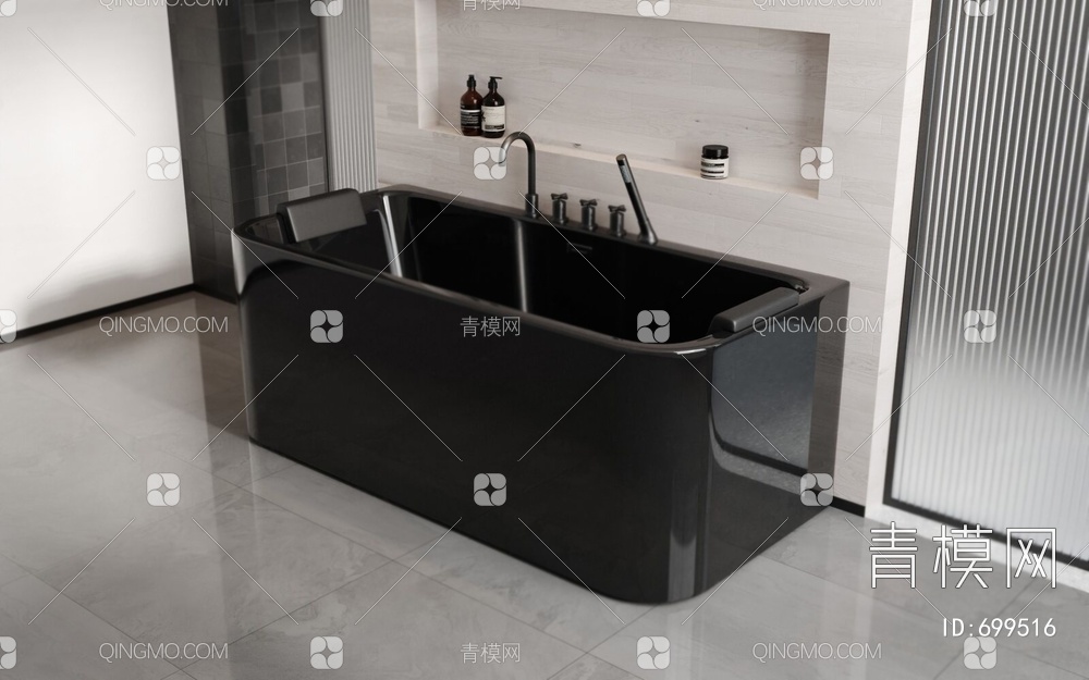 黑色浴缸3D模型下载【ID:699516】