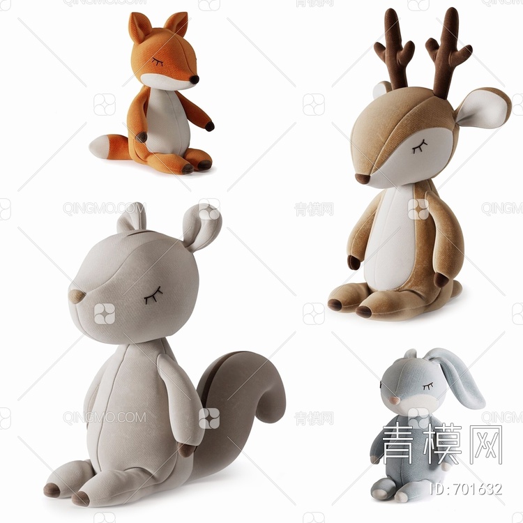 儿童毛绒玩具3D模型下载【ID:701632】