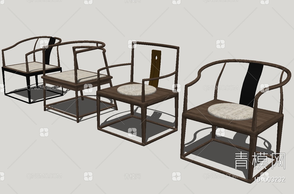 金属单椅SU模型下载【ID:503232】