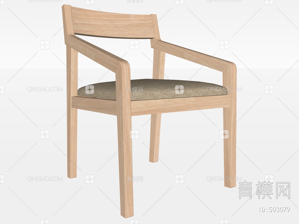 实木单椅SU模型下载【ID:503079】