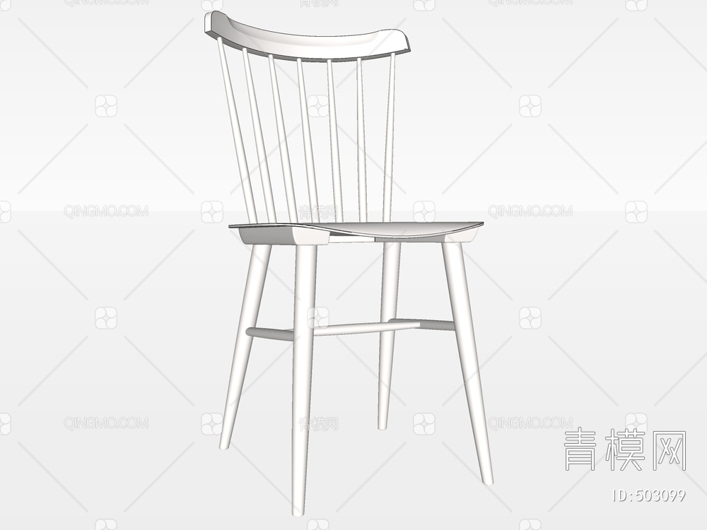 温莎椅 实木单椅SU模型下载【ID:503099】