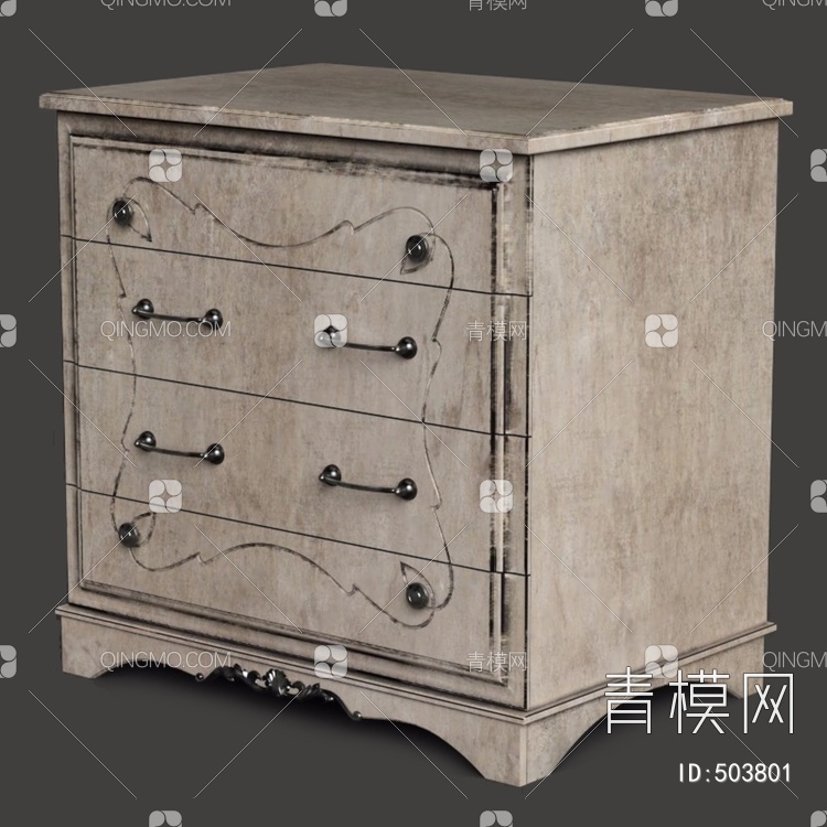 床头柜3D模型下载【ID:503801】