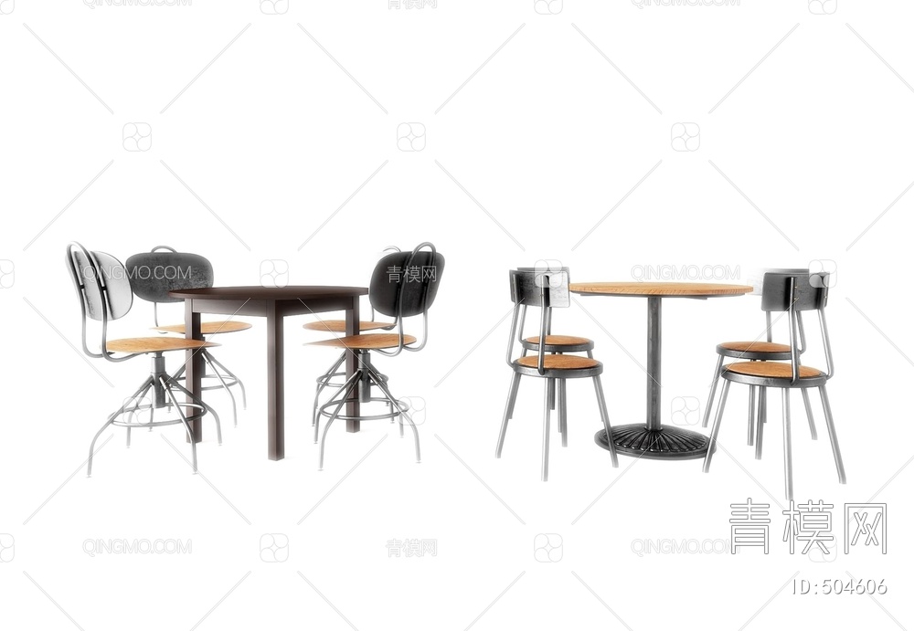 休闲桌椅3D模型下载【ID:504606】