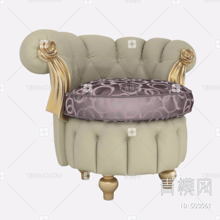 单人沙发3D模型下载【ID:503561】