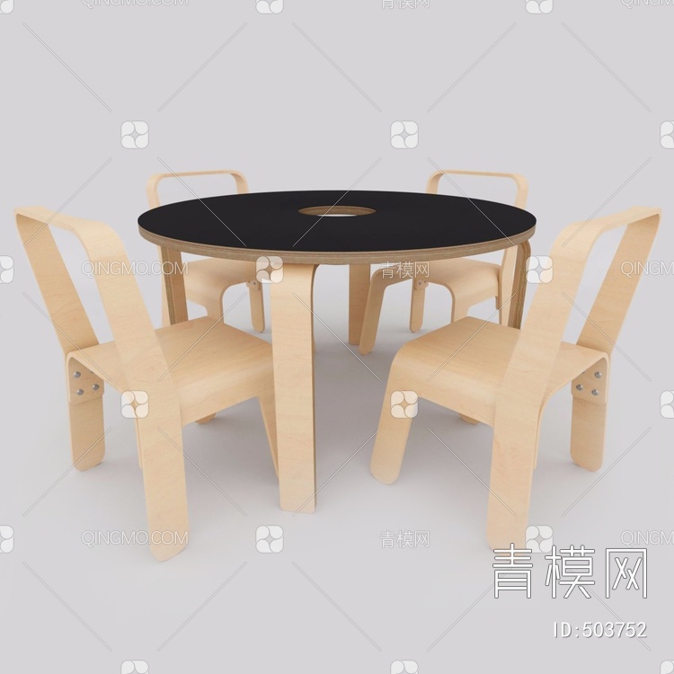 儿童桌/儿童椅3D模型下载【ID:503752】