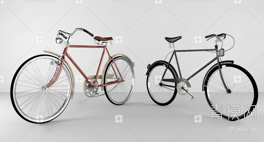 复古自行车3D模型下载【ID:506746】