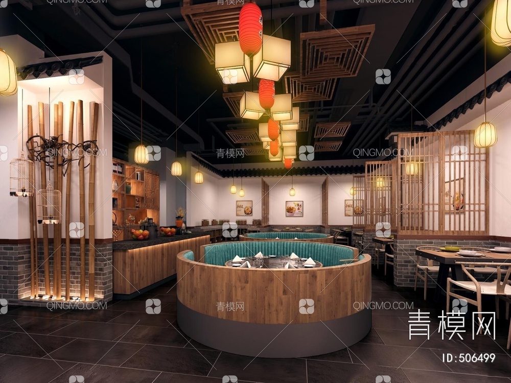 餐厅烧烤店3D模型下载【ID:506499】