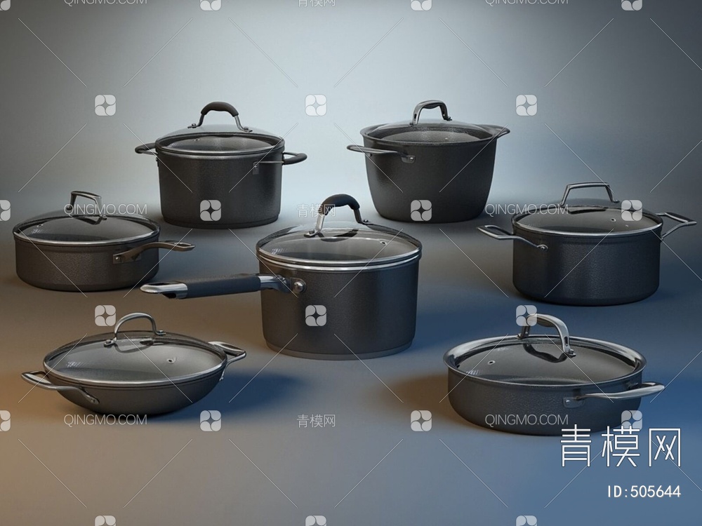 汤锅厨房器具3D模型下载【ID:505644】