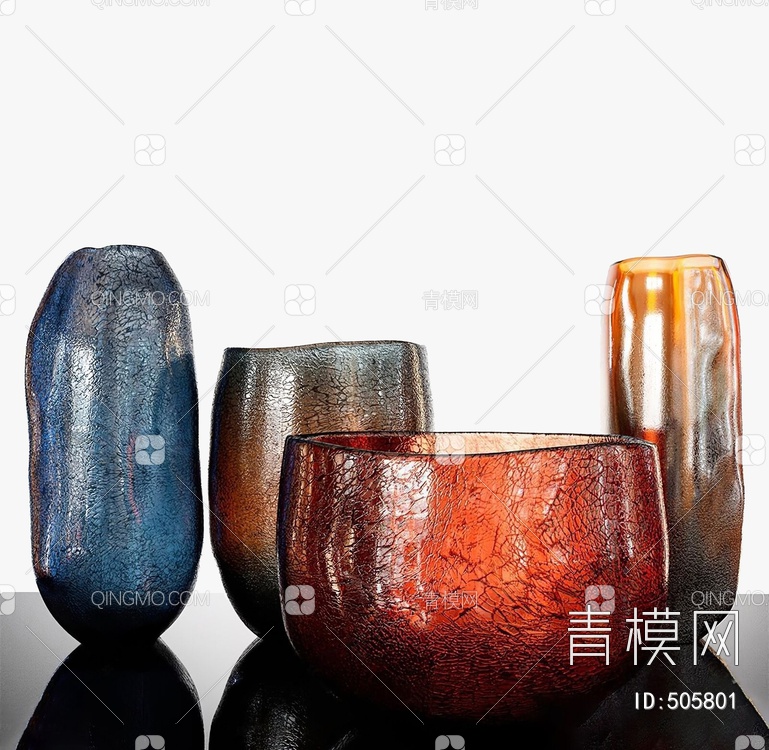 玻璃花瓶饰品3D模型下载【ID:505801】