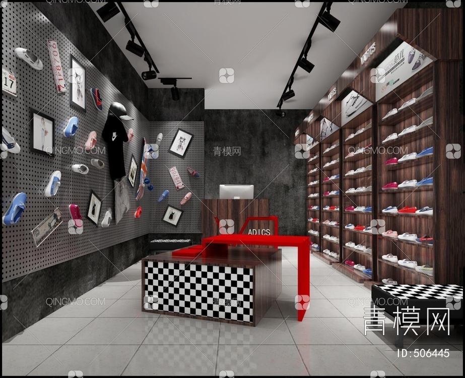 专卖鞋店3D模型下载【ID:506445】