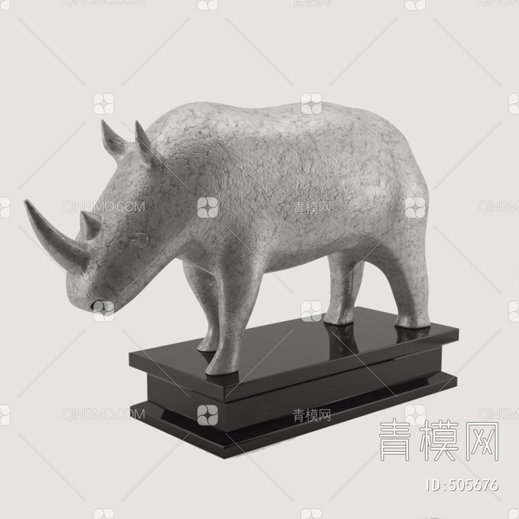 犀牛石雕摆件3D模型下载【ID:505676】