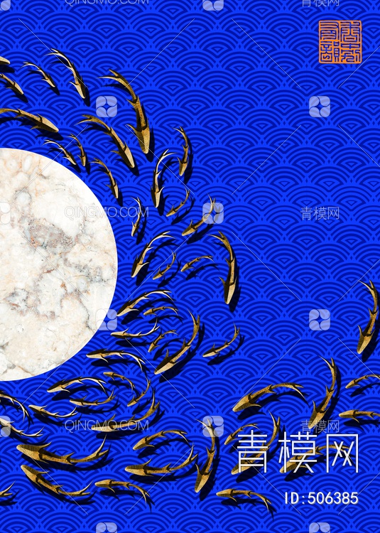 中国风国潮装饰画贴图下载【ID:506385】