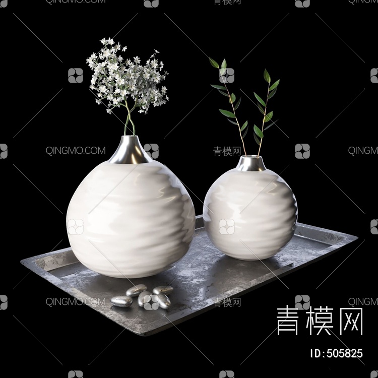 花瓶摆件组合3D模型下载【ID:505825】