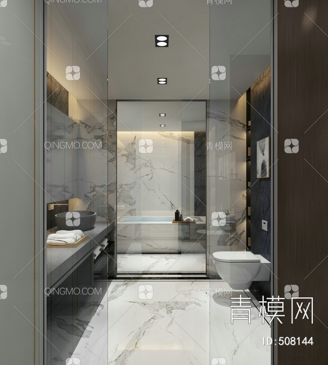别墅卫生间 浴室3D模型下载【ID:508144】