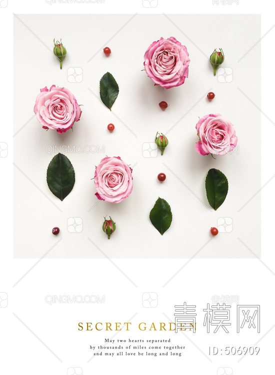 玫瑰花装饰画贴图下载【ID:506909】