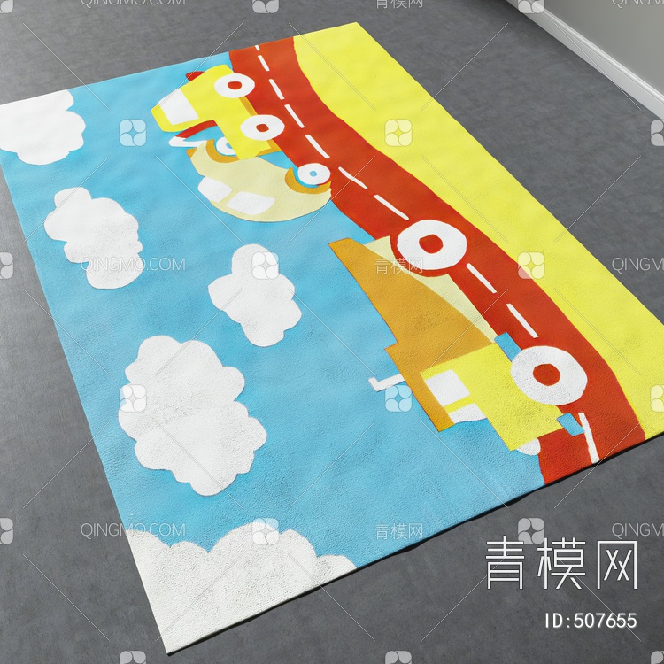 方形地毯vary材质下载【ID:507655】
