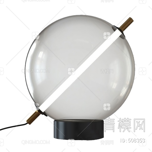 流行玻璃球形台灯国外3D模型下载【ID:508353】