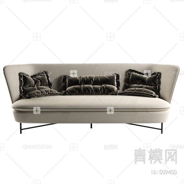 三人沙发3D模型下载【ID:509450】