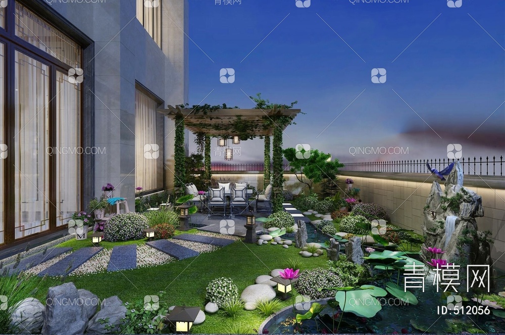 庭院/景观花园3D模型下载【ID:512056】