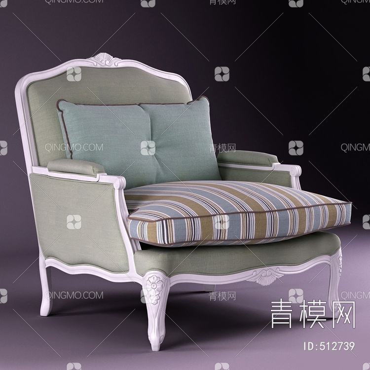 单人沙发3D模型下载【ID:512739】