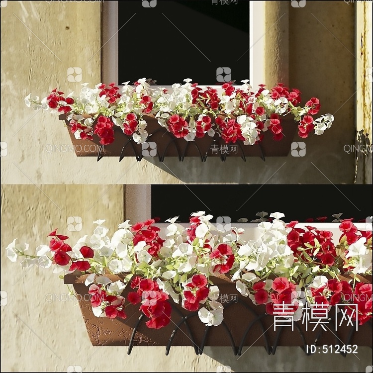 室外阳台花 植物花草 花卉花艺3D模型下载【ID:512452】