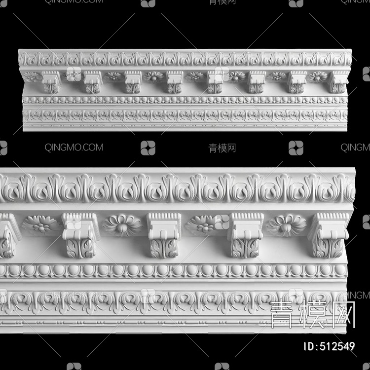 石膏线条雕花角线3D模型下载【ID:512549】