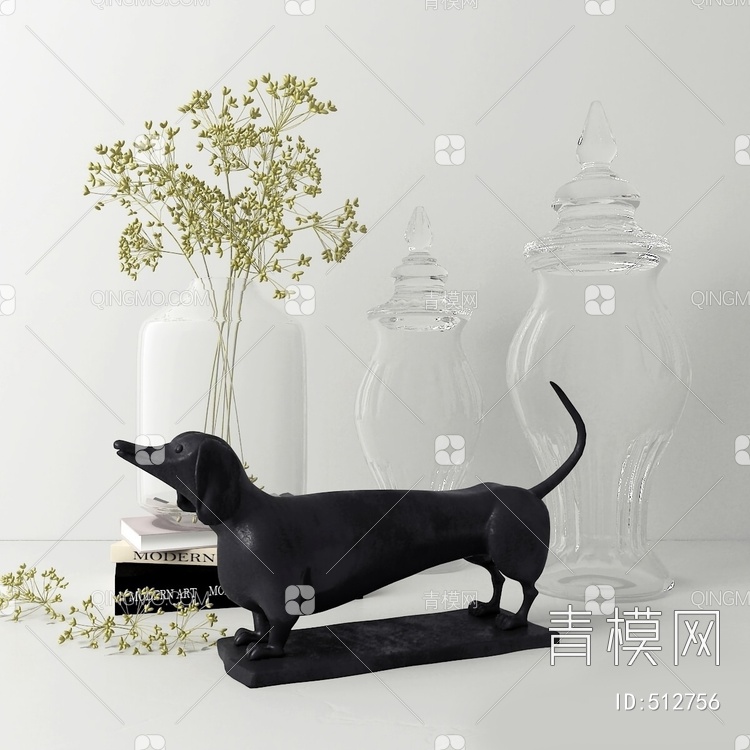 饰品摆件 花瓶 动物雕塑3D模型下载【ID:512756】