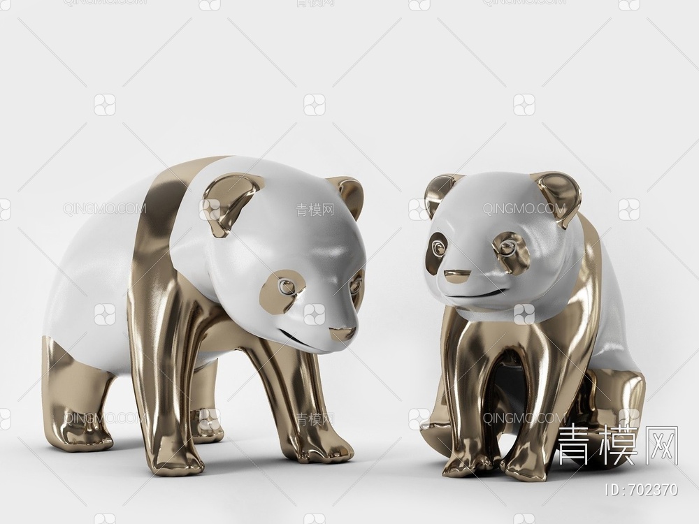 熊猫摆件3D模型下载【ID:702370】
