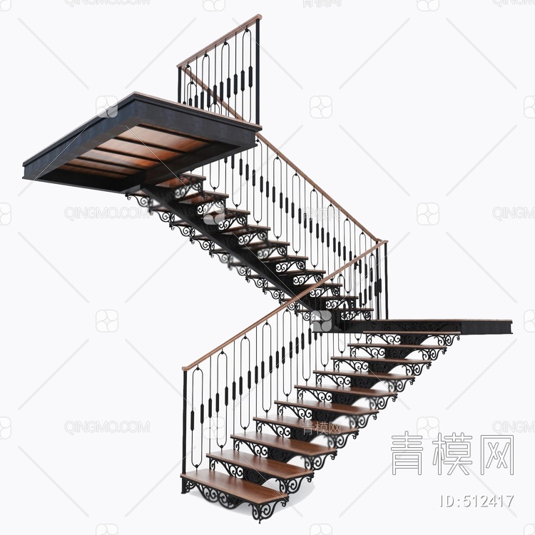 楼梯栏杆3D模型下载【ID:512417】